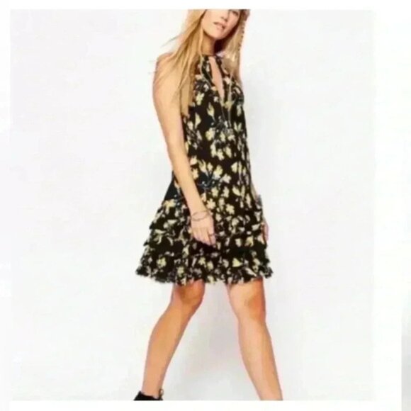Intimately Free People Floral Mini Ruffle Swing Dress - Picture 4 of 11